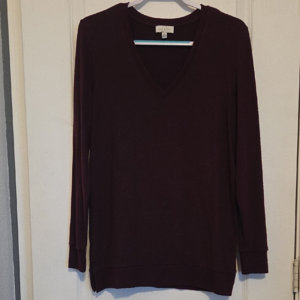 Lucky Brand Deep Red And Black Tunic